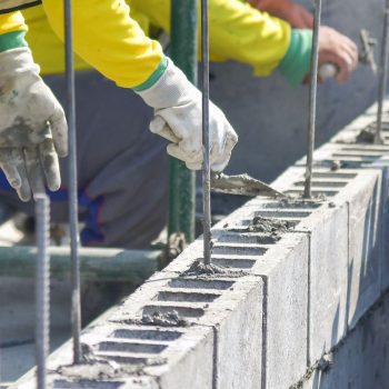 A retaining wall in Surers Parsdise, The Gold Coast laid by bricklayers